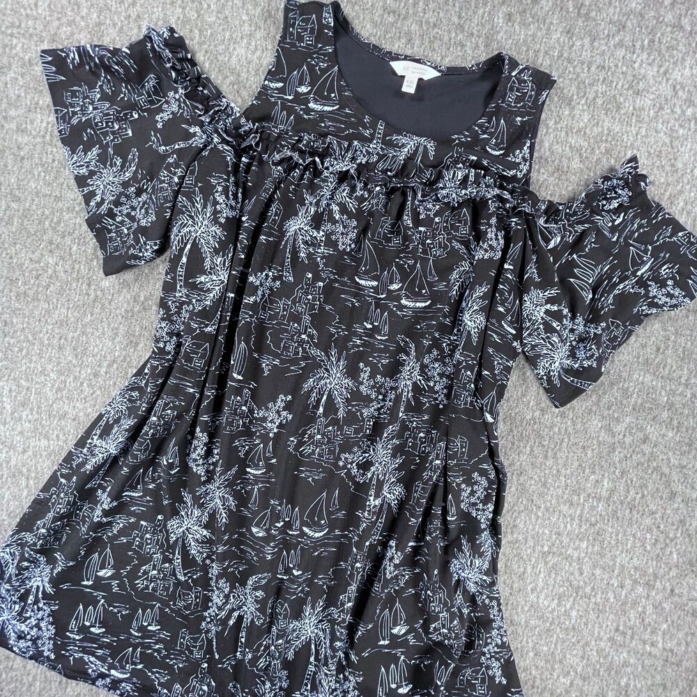 LC Lauren Conrad Toile Sailboat Palm Tree Dress XXL Coastal Resort Beach Summer - Picture 2 of 15